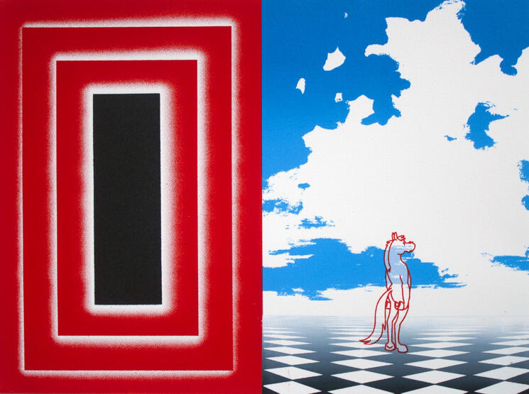 Enter: Horse 4 Sale, Silkscreen on paper, 2024