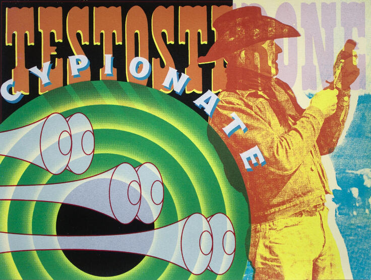 Testosterone Cypionate, Silkscreen on paper, 2024