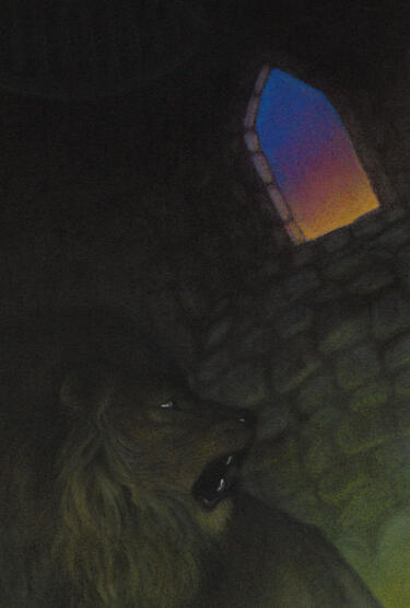 Window, Silkscreen, charcoal &amp; chalk pastel on paper, 2020