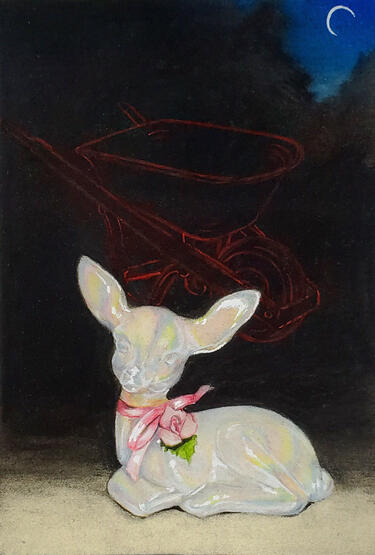 Night, Silkscreen, charcoal &amp; chalk pastel on paper, 2020