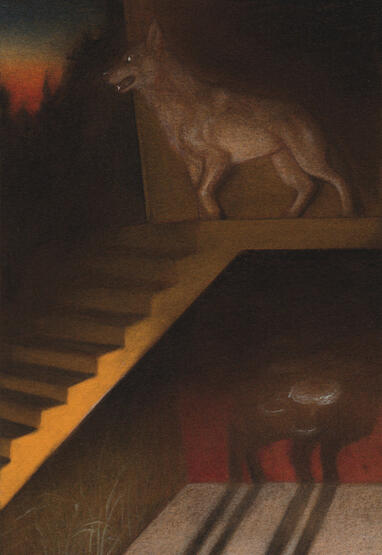 Woods, Silkscreen, charcoal &amp; chalk pastel on paper, 2020