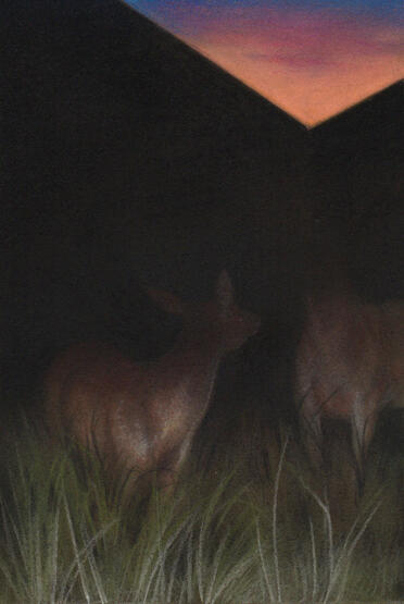 Wall, Silkscreen, charcoal &amp; chalk pastel on paper, 2020