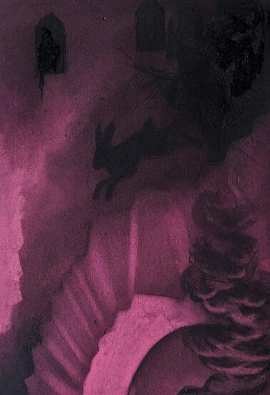 Smoke, Silkscreen, charcoal &amp; chalk pastel on paper, 2020