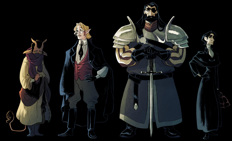 Character Designs - Faizal, Victor, Klaus & Corvus