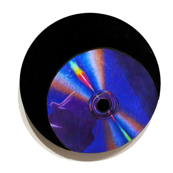 Sanctuary: Grape Jelly, Chalk pastel and flocking on wood panel, 2023