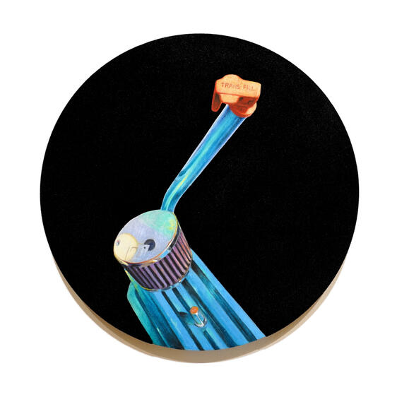 Brow Sweat, Chalk pastel and flocking on wood panel, 2023