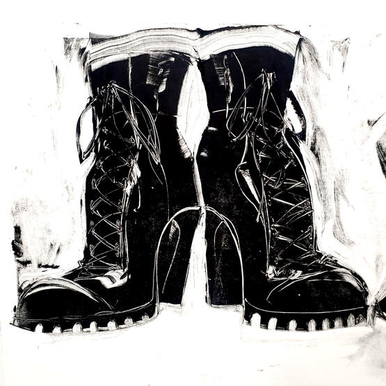 Cop! Vivica Boot Detail, 2026, Monotype on paper