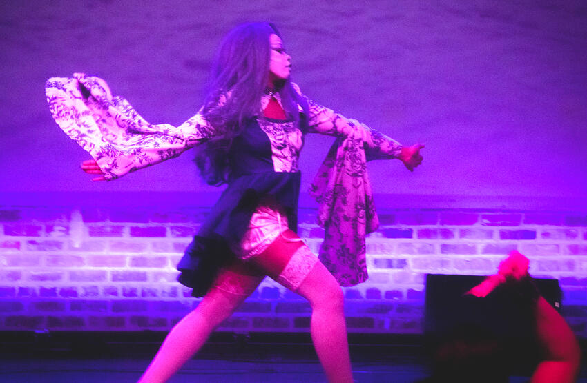 Isaac Jones, Performance as Vivica Vanity for Punker Decker 2026, 2026. Photo by Denzel Foster.